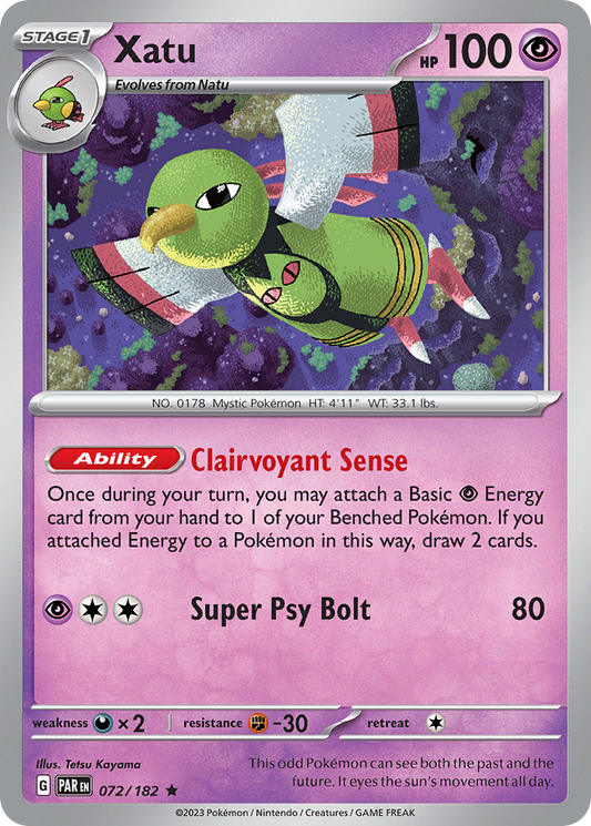 Xatu 72/182 Rare Holo | Paradox Rift | Pokemon Card