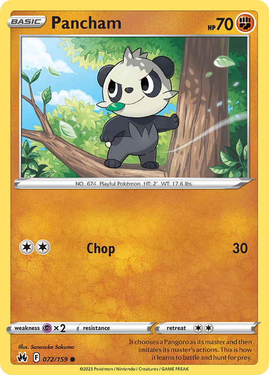 Pancham 72/159 Common | Crown Zenith | Pokemon Card