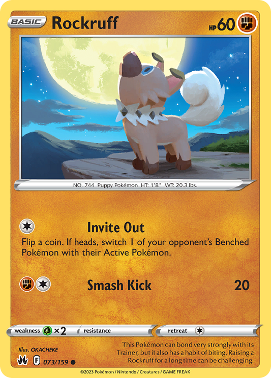 Rockruff 73/159 Common | Crown Zenith | Pokemon Card