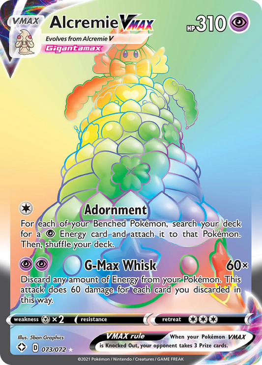 Alcremie VMAX 73/72 Rare Rainbow | Shining Fates | Pokemon Card