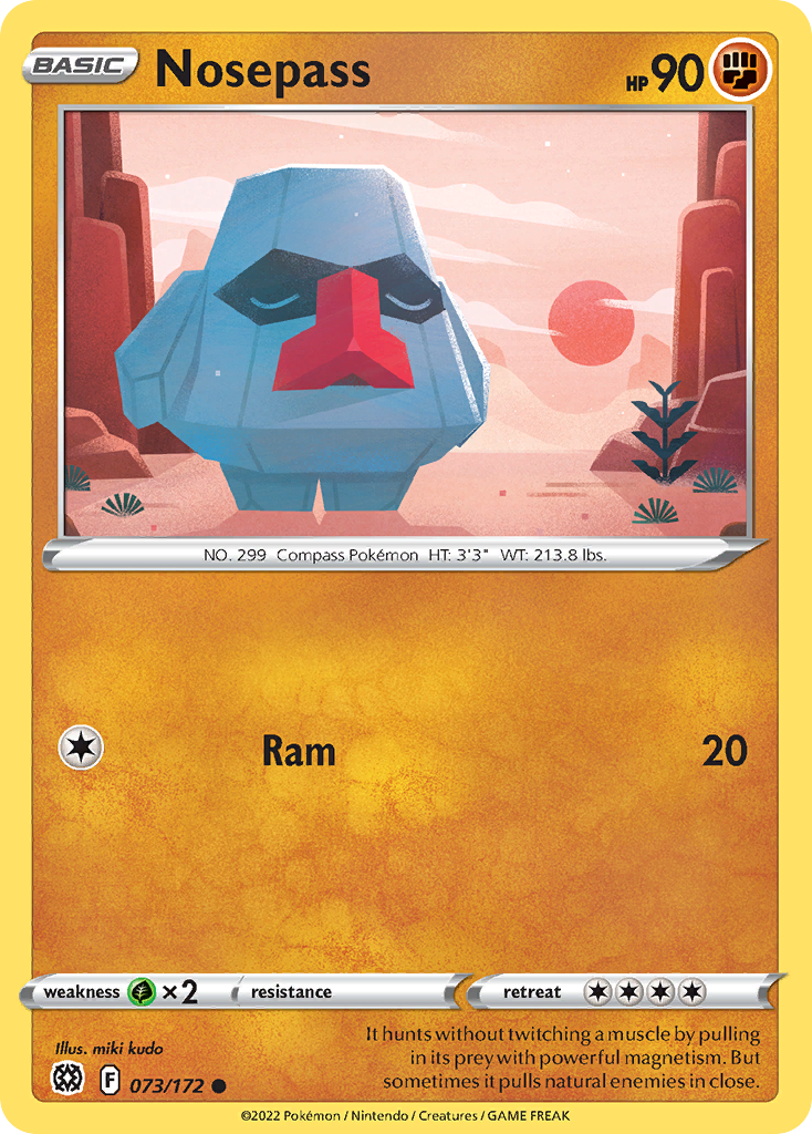 Nosepass 73/172 Common | Brilliant Stars | Pokemon Card