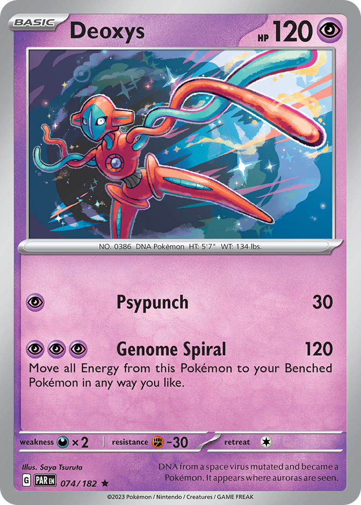 Deoxys 74/182 Rare Holo | Paradox Rift | Pokemon Card