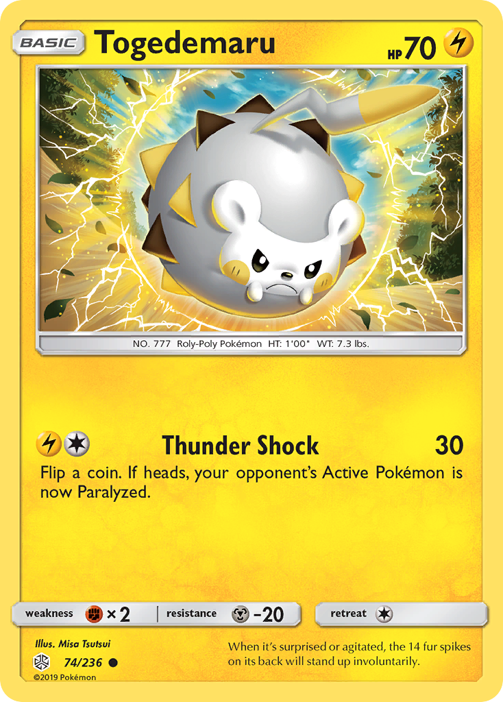 Togedemaru 74/236 Common | Cosmic Eclipse | Pokemon Card