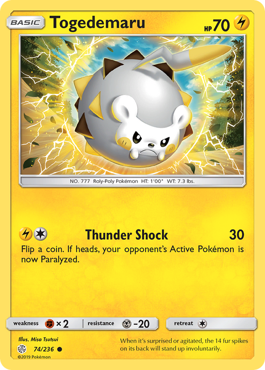 Togedemaru 74/236 Common | Cosmic Eclipse | Pokemon Card