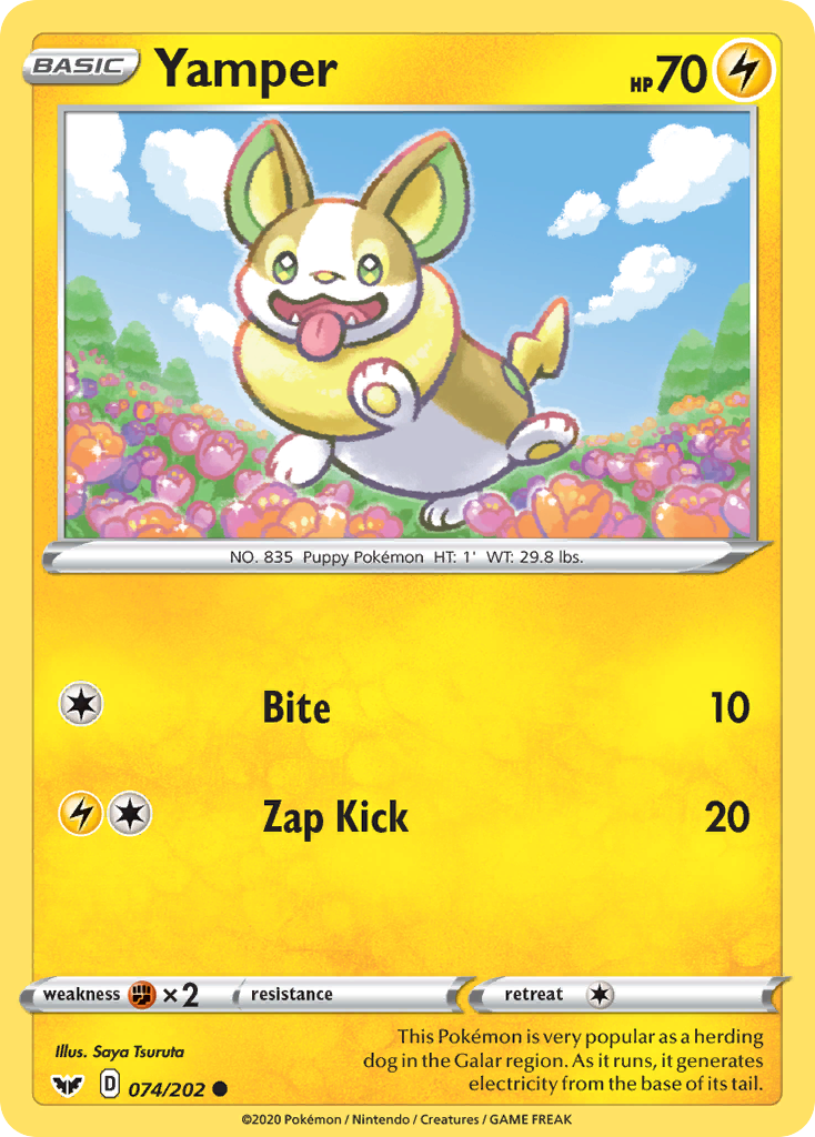 Yamper 74/202 Common | Sword & Shield | Pokemon Card