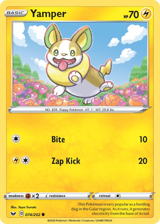 Yamper 74/202 Common | Sword & Shield | Pokemon Card