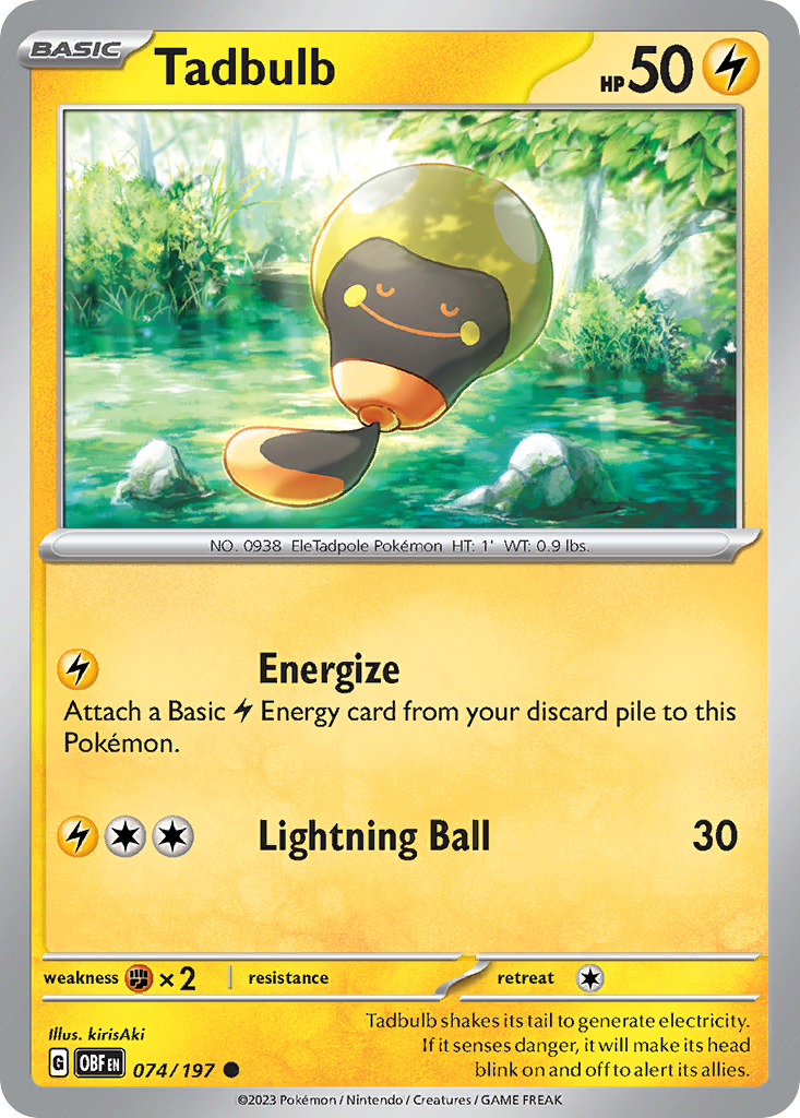 Tadbulb 74/197 Common | Obsidian Flames | Pokemon Card