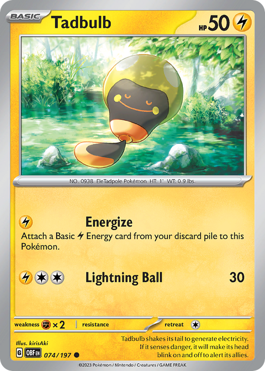 Tadbulb 74/197 Common | Obsidian Flames | Pokemon Card