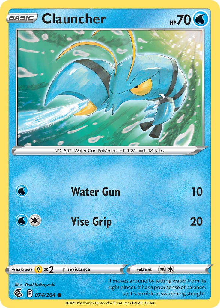 Clauncher 74/264 Common | Fusion Strike | Pokemon Card