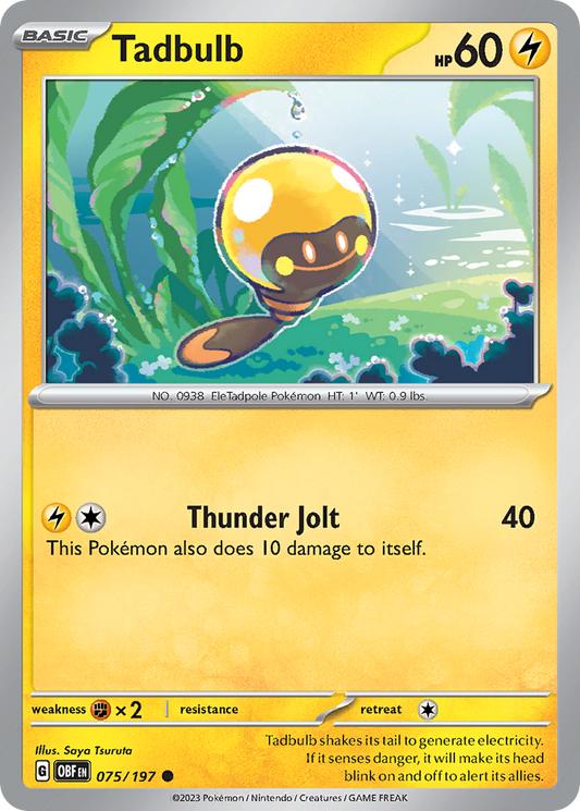 Tadbulb 75/197 Common | Obsidian Flames | Pokemon Card