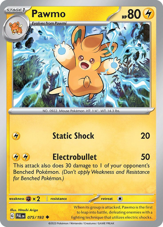 Pawmo 75/193 Uncommon | Paldea Evolved | Pokemon Card