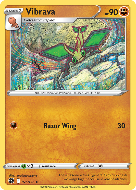 Vibrava 75/172 Uncommon | Brilliant Stars | Pokemon Card