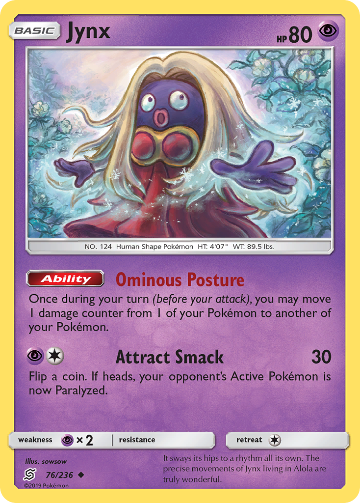 Jynx 76/236 Uncommon | Unified Minds | Pokemon Card