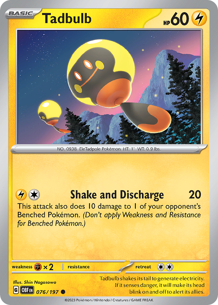 Tadbulb 76/197 Common | Obsidian Flames | Pokemon Card