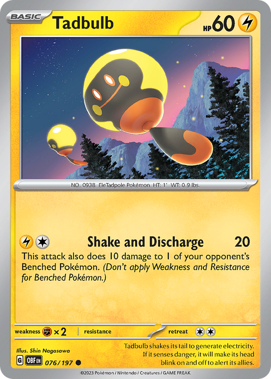 Tadbulb 76/197 Common | Obsidian Flames | Pokemon Card