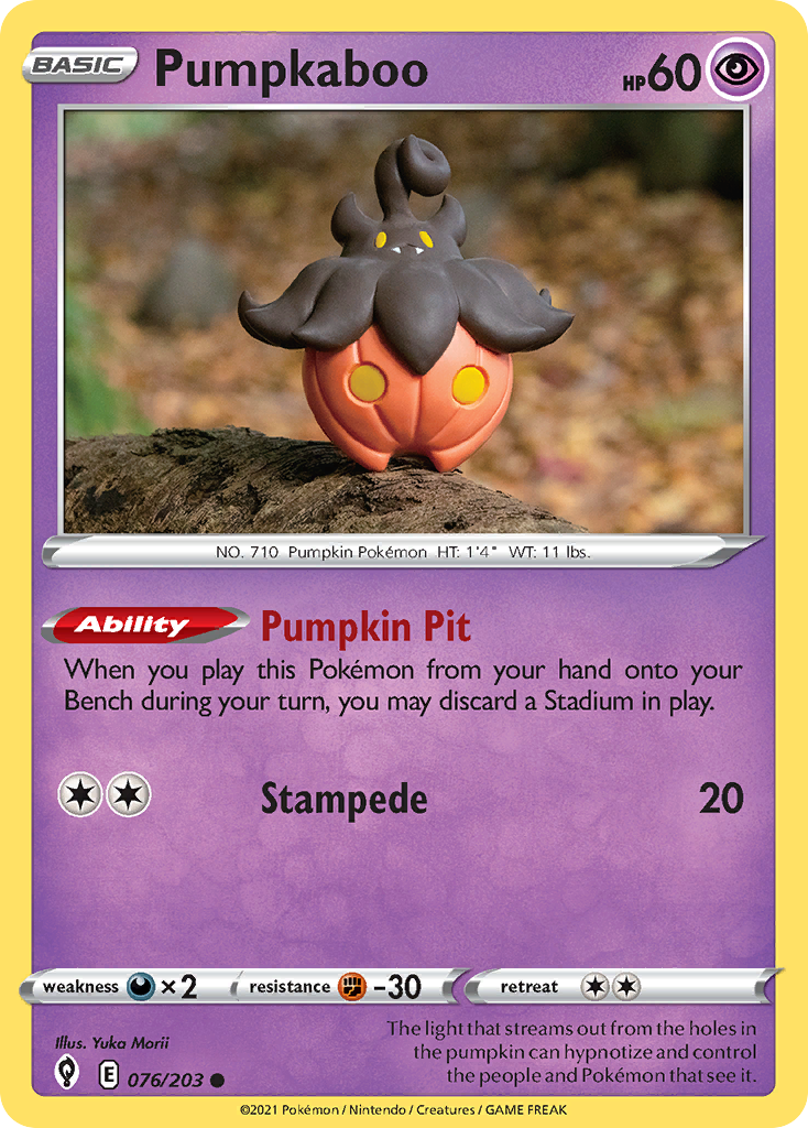 Pumpkaboo 76/203 Common | Evolving Skies | Pokemon Card