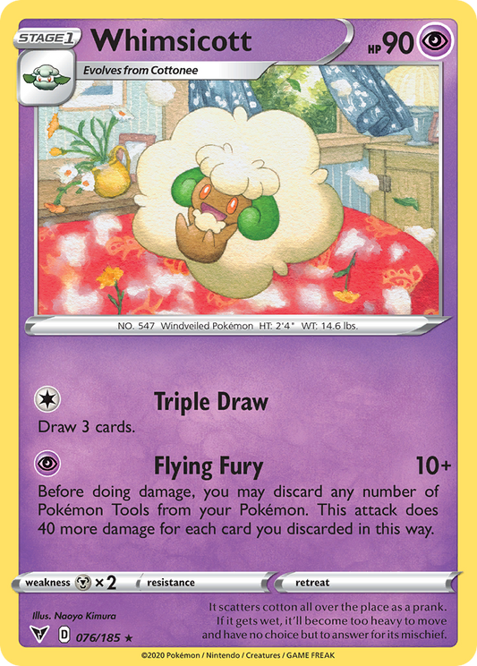 Whimsicott 76/185 Rare | Vivid Voltage | Pokemon Card