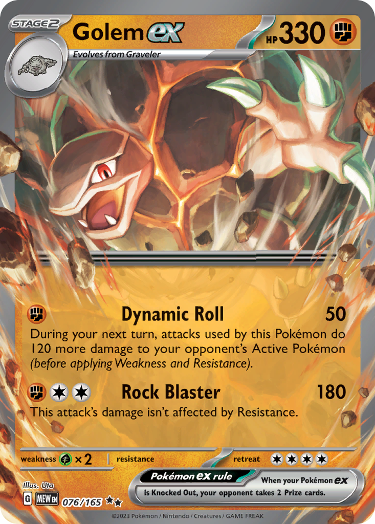 Golem ex 76/165 Double Rare | 151 | Pokemon Card