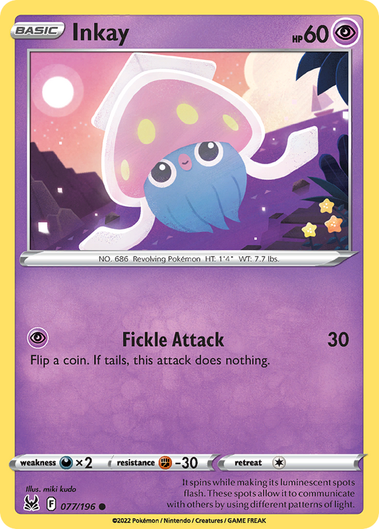 Inkay 77/196 Common | Lost Origin | Pokemon Card