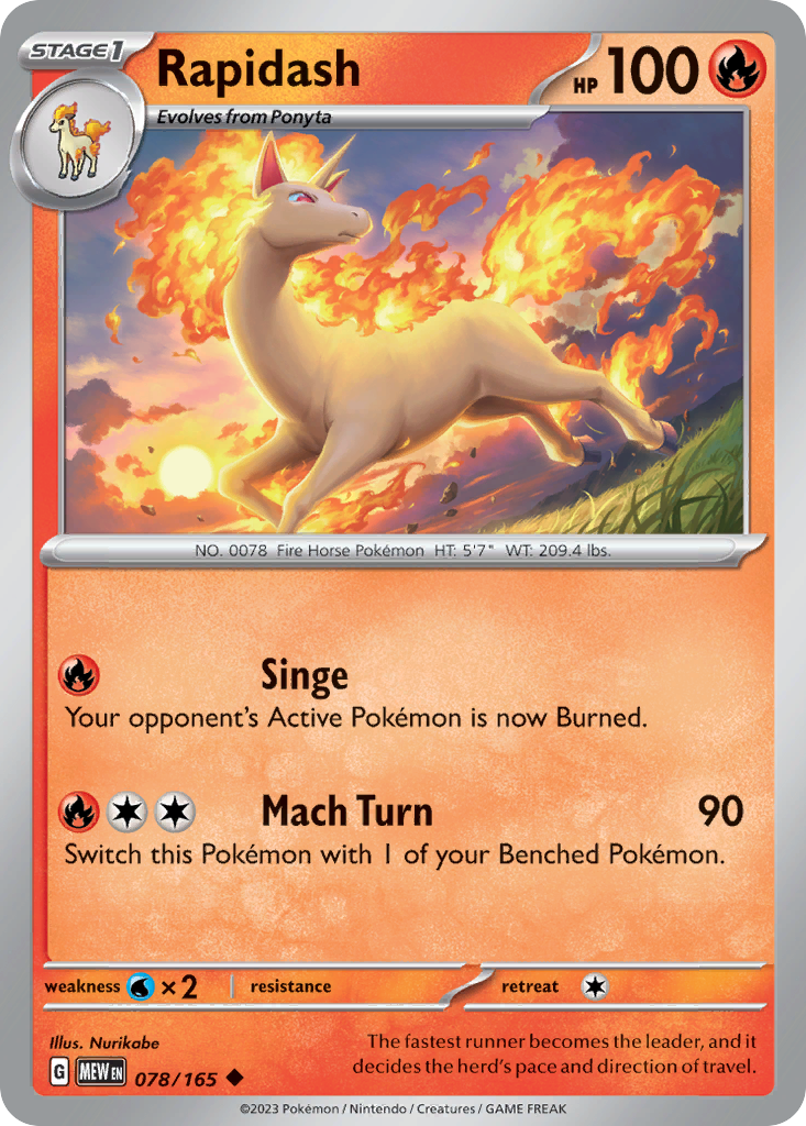 Rapidash 78/165 Uncommon | 151 | Pokemon Card