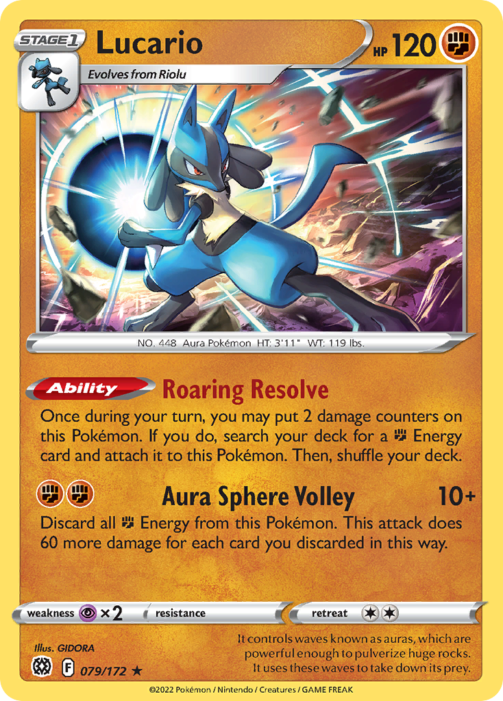 Lucario 79/172 Rare Holo | Brilliant Stars | Pokemon Card