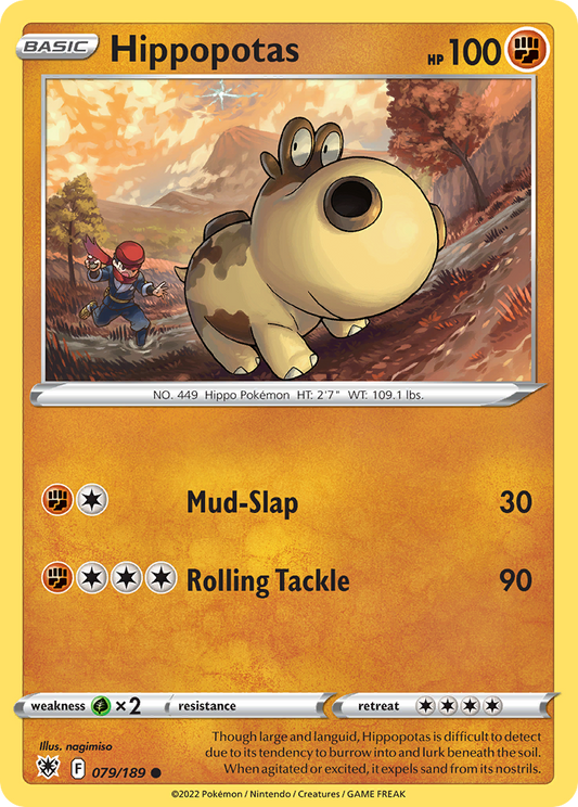 Hippopotas 79/189 Common | Astral Radiance | Pokemon Card