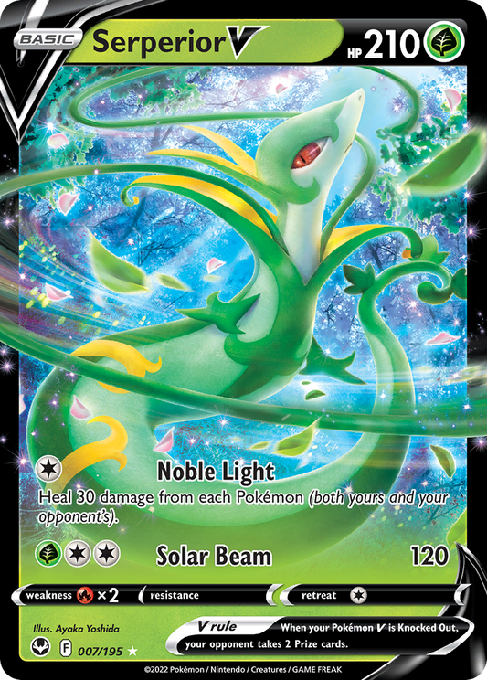 Serperior V 7/195 Rare Holo V | Silver Tempest | Pokemon Card