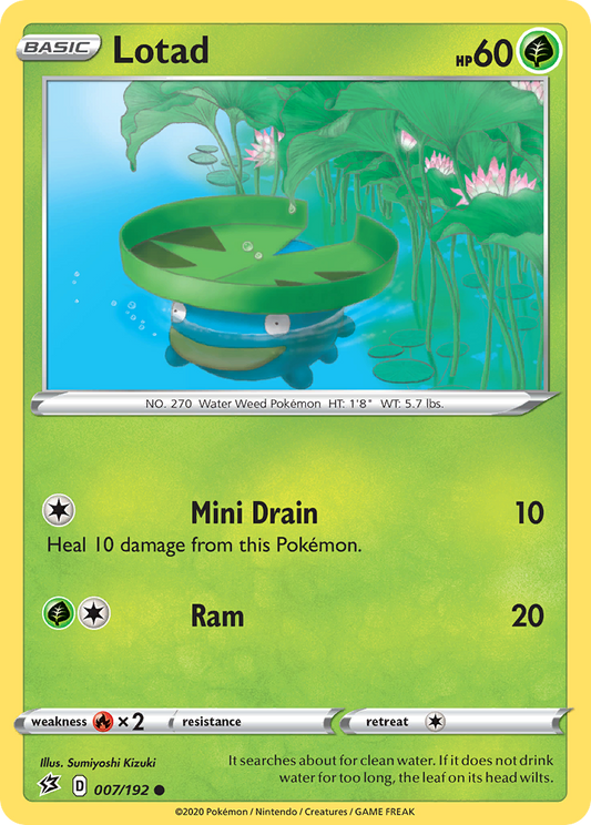 Lotad 7/192 Common | Rebel Clash | Pokemon Card