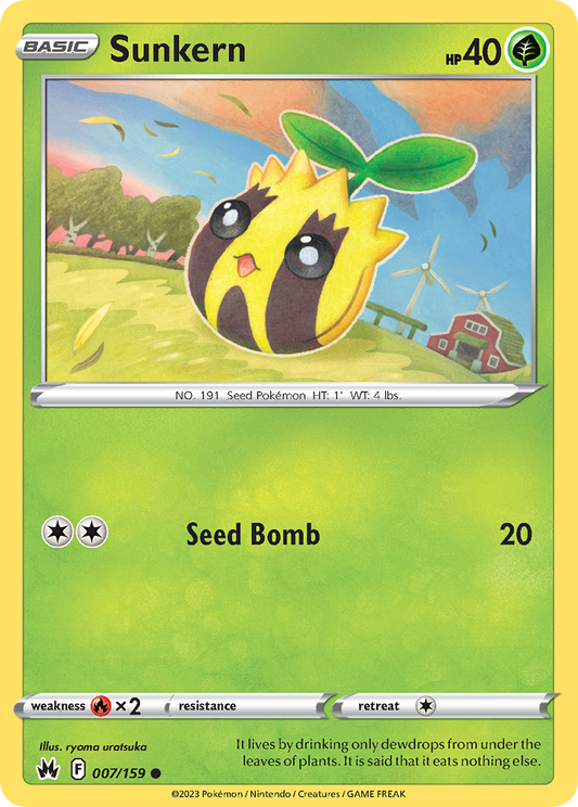 Sunkern 7/159 Common | Crown Zenith | Pokemon Card