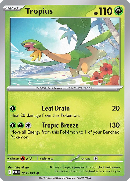 Tropius 7/193 Common | Paldea Evolved | Pokemon Card