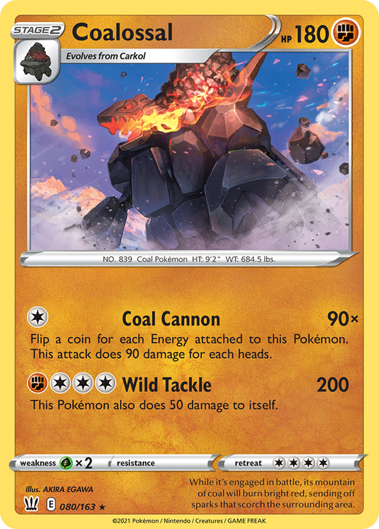 Coalossal 80/163 Rare Holo | Battle Styles | Pokemon Card