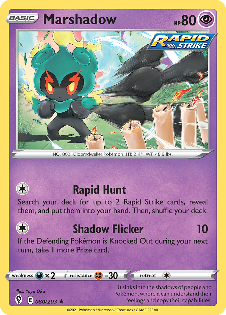 Marshadow 80/203 Rare Holo | Evolving Skies | Pokemon Card