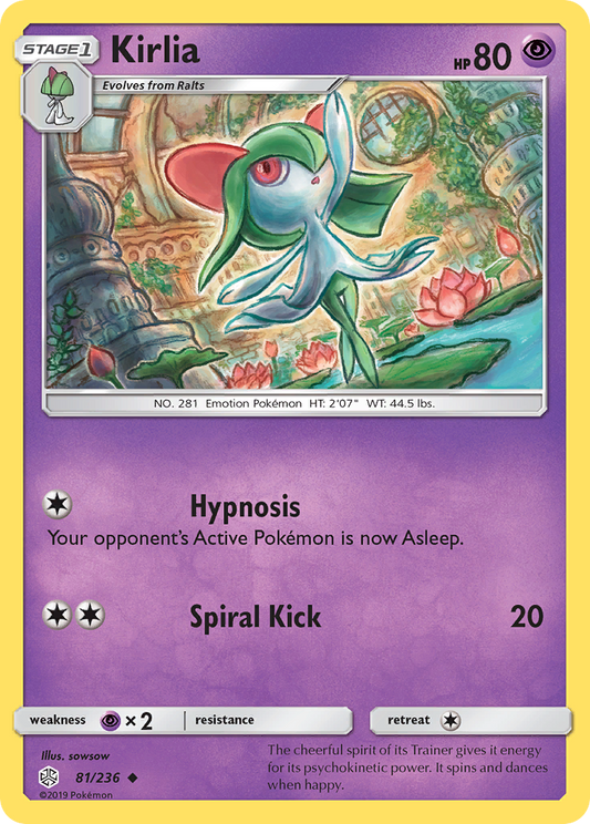 Kirlia 81/236 Uncommon | Cosmic Eclipse | Pokemon Card