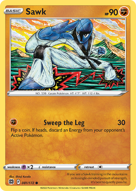 Sawk 81/172 Common | Brilliant Stars | Pokemon Card