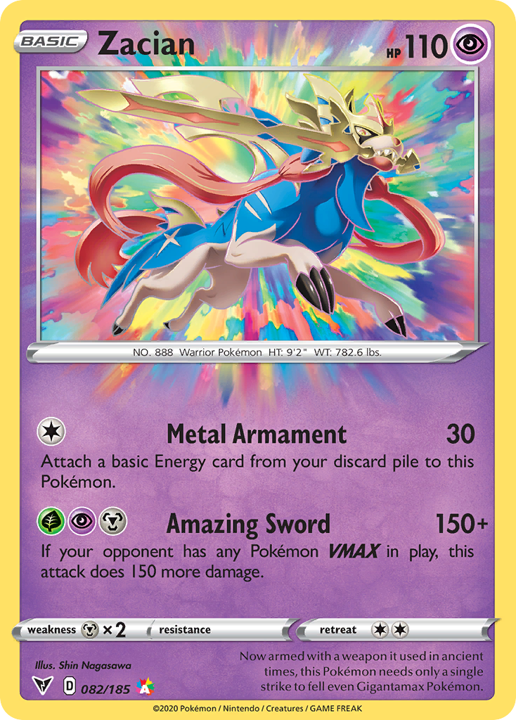 Zacian 82/185 Amazing Rare | Vivid Voltage | Pokemon Card