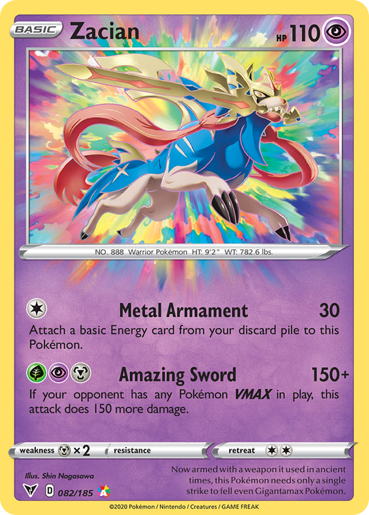 Zacian 82/185 Amazing Rare | Vivid Voltage | Pokemon Card