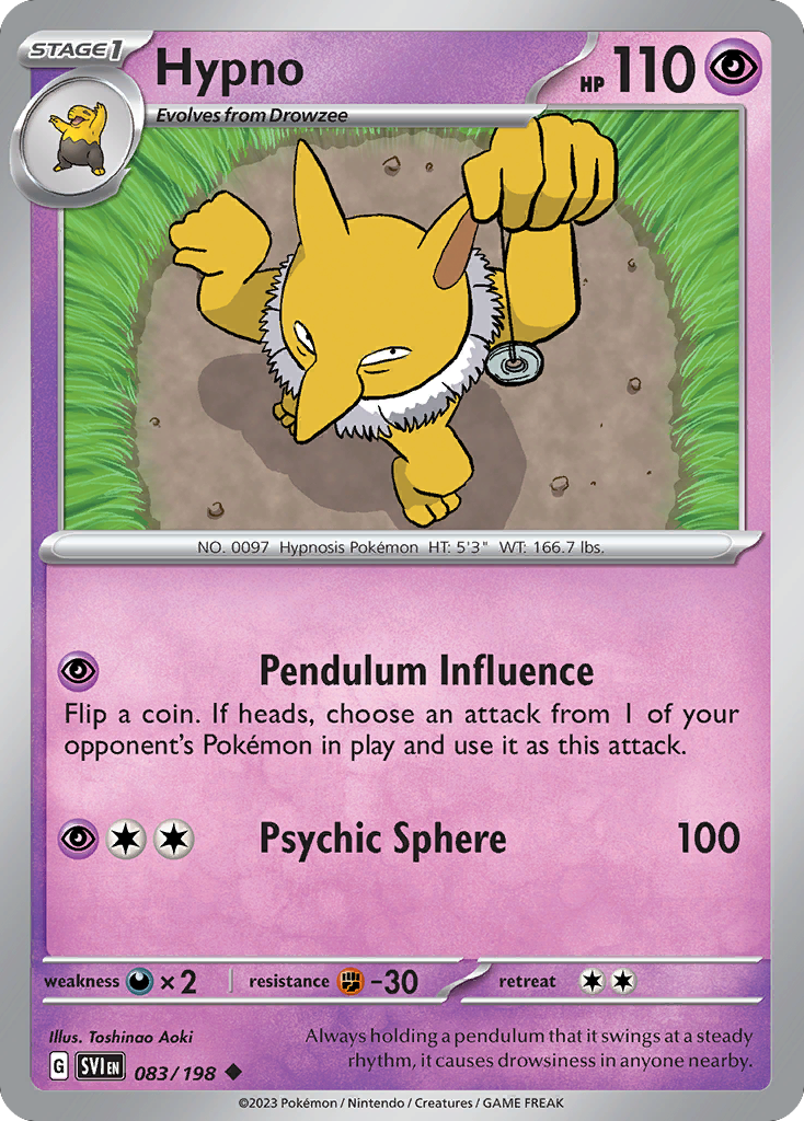 Hypno 83/198 Uncommon | Scarlet & Violet | Pokemon Card