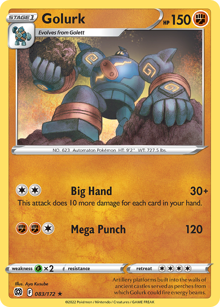 Golurk 83/172 Rare | Brilliant Stars | Pokemon Card