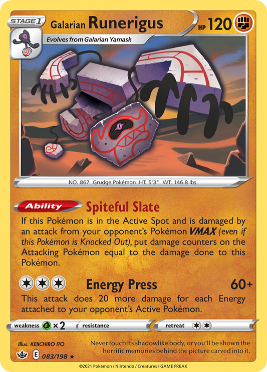 Galarian Runerigus 83/198 Rare Holo | Chilling Reign | Pokemon Card