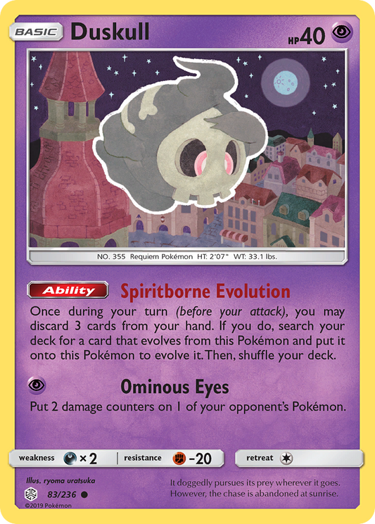 Duskull 83/236 Common | Cosmic Eclipse | Pokemon Card