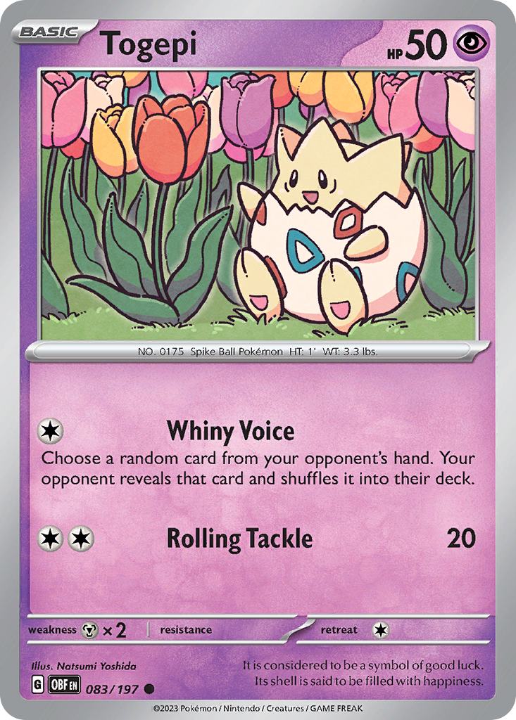 Togepi 83/197 Common | Obsidian Flames | Pokemon Card