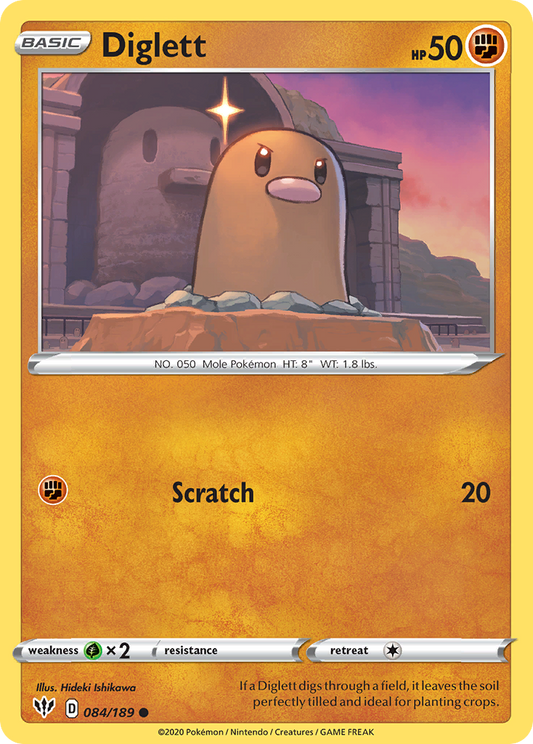 Diglett 84/189 Common | Darkness Ablaze | Pokemon Card