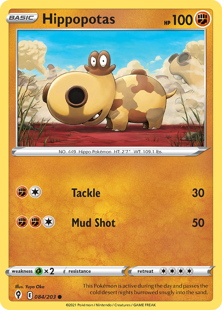 Hippopotas 84/203 Common | Evolving Skies | Pokemon Card