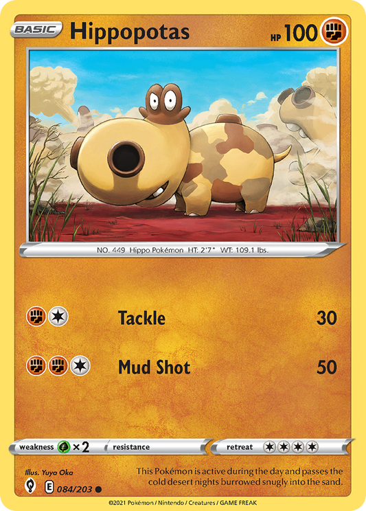 Hippopotas 84/203 Common | Evolving Skies | Pokemon Card