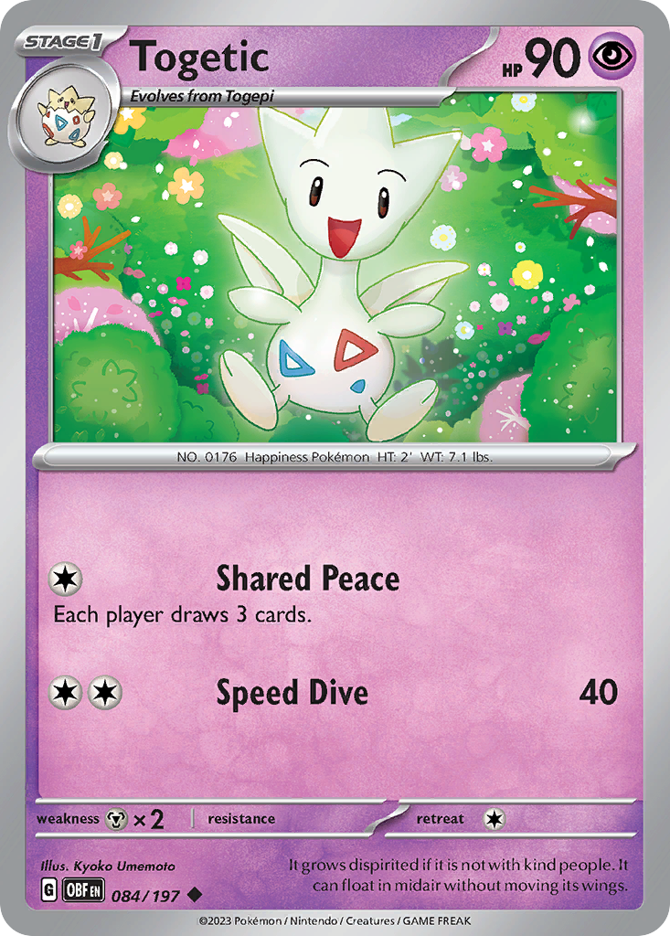 Togetic 84/197 Uncommon | Obsidian Flames | Pokemon Card