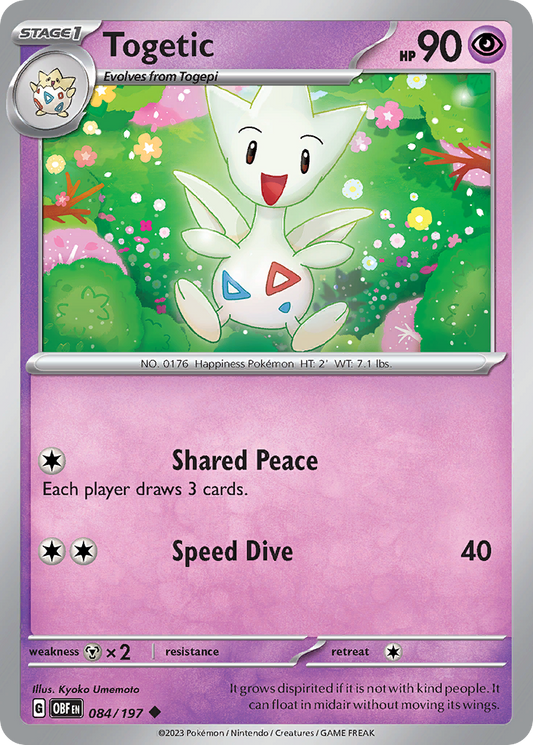 Togetic 84/197 Uncommon | Obsidian Flames | Pokemon Card