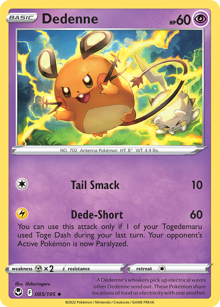 Dedenne 85/195 Uncommon | Silver Tempest | Pokemon Card