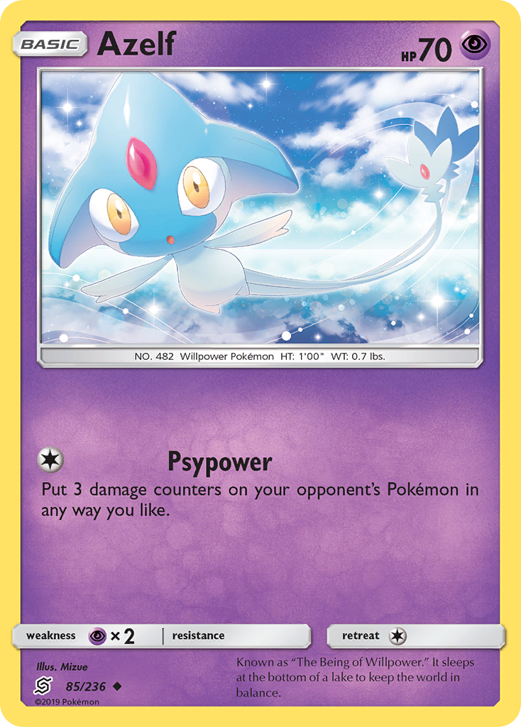 Azelf 85/236 Uncommon | Unified Minds | Pokemon Card