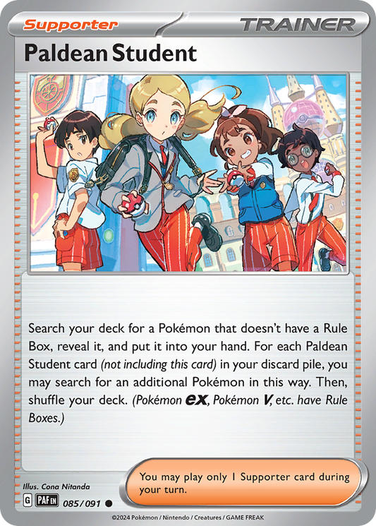 Paldean Student 85/91 Common | Paldean Fates | Pokemon Card