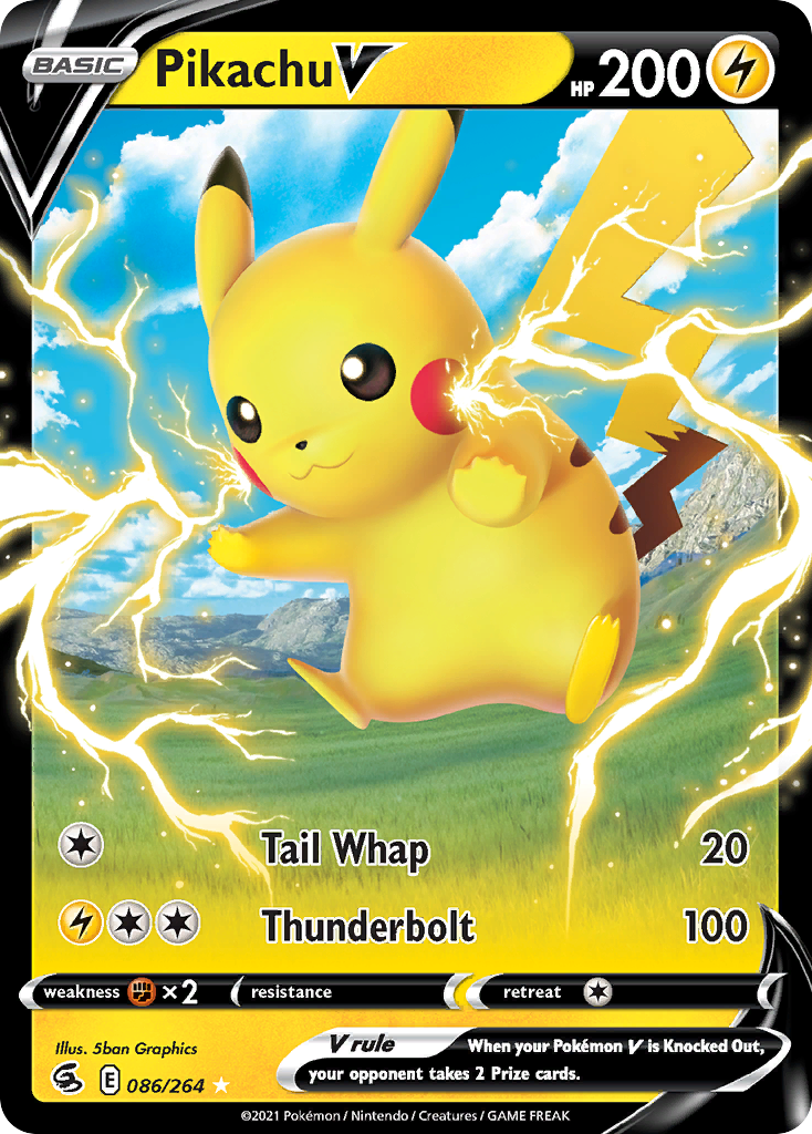 Pikachu V 86/264 Rare Holo V | Fusion Strike | Pokemon Card